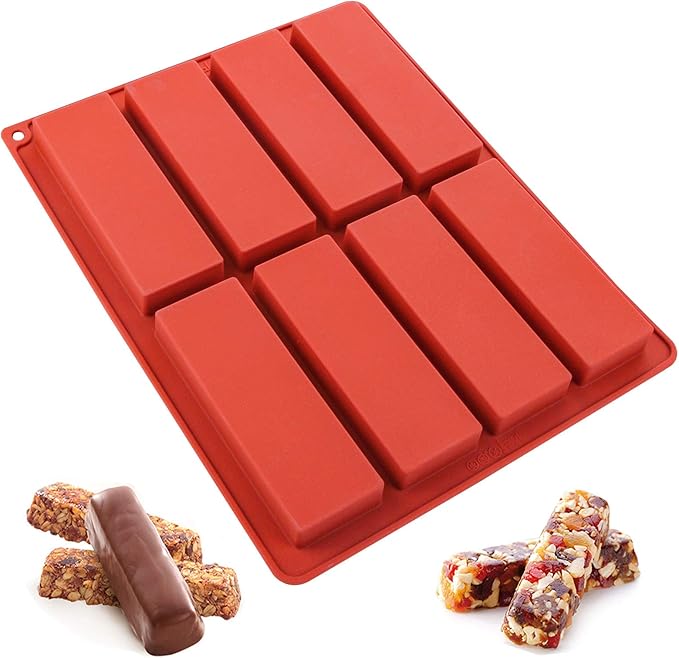 Tray Mold Rectangle - 8-delige botervorm, granola reepvorm, rechthoekige siliconen