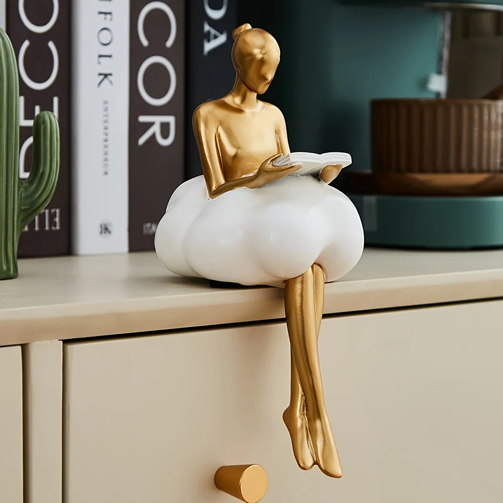 Resin Art And Design - Cloud Girl Sculptuur Abstract Art Figuur