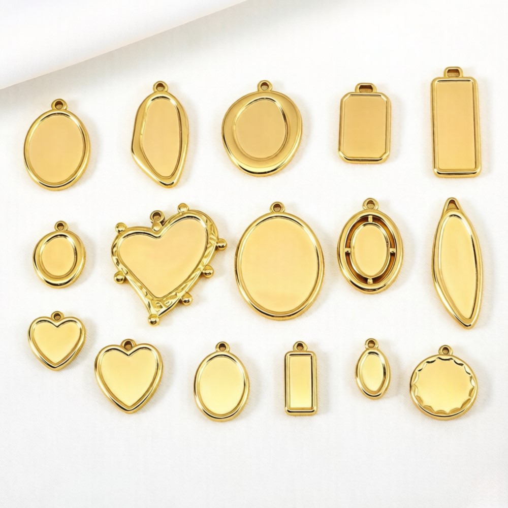 Bezels Pendant Resin - 5 stuks 1 stuk Niet-verblekende roestvrijstalen