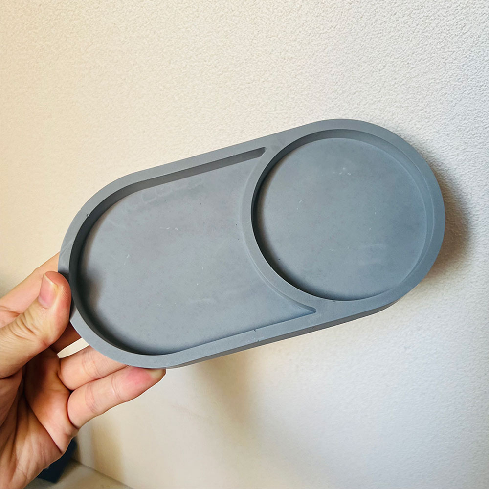 Tray Mold Rectangle - Ovale opbergbak Betonvorm Snuisterijen Hartvormige displayplaat