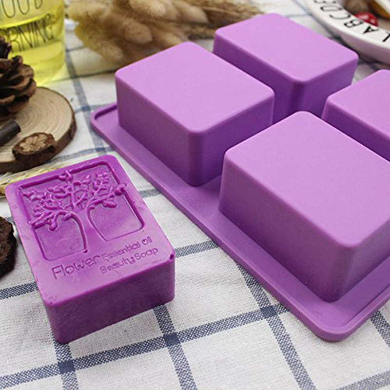 Tray Mold Rectangle - Rechthoek Levensboom Siliconen Zeep Mal Bloem