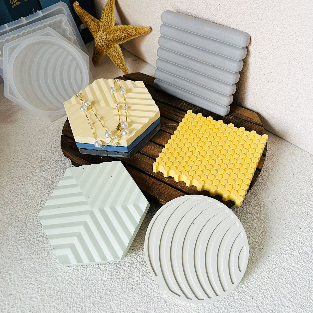 Tray Mold Rectangle - Honingraat Coaster Mold Ronde Sneeuwvlok Isolatie