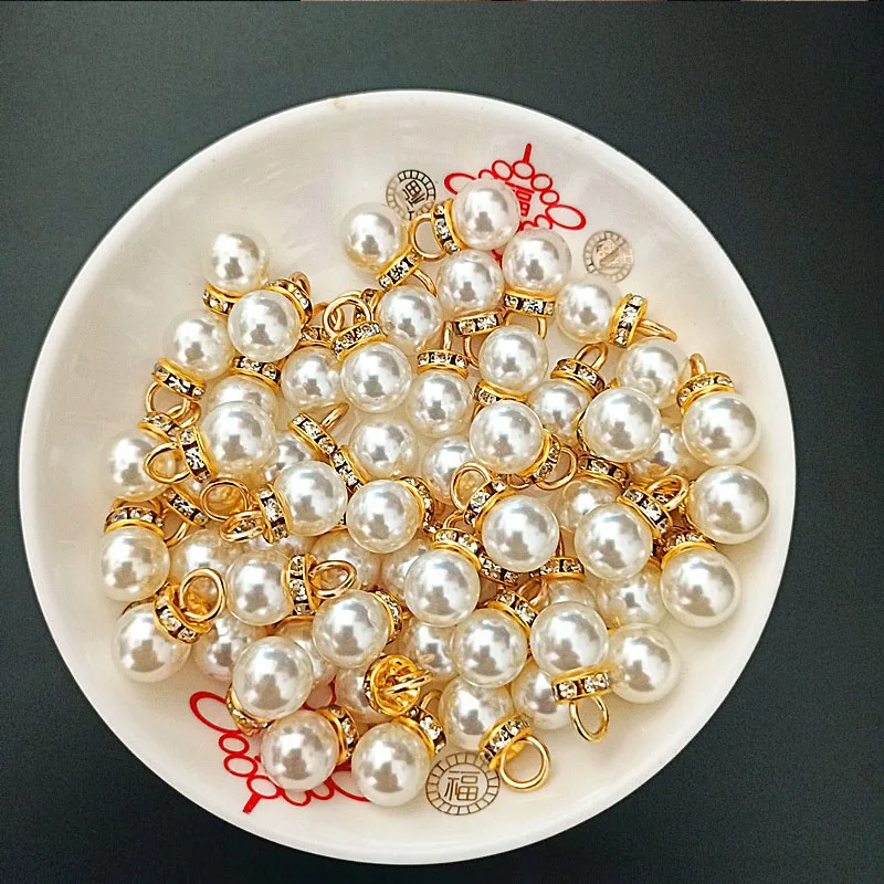 Resin Art Wedding Gift - 30 stuks ronde parel diamanten hanger