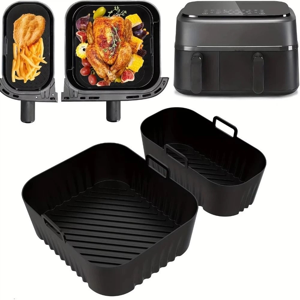 Tray Mold Rectangle - 6L/3L Airfryer Liner Anti-aanbaklaag Herbruikbaar Dubbele