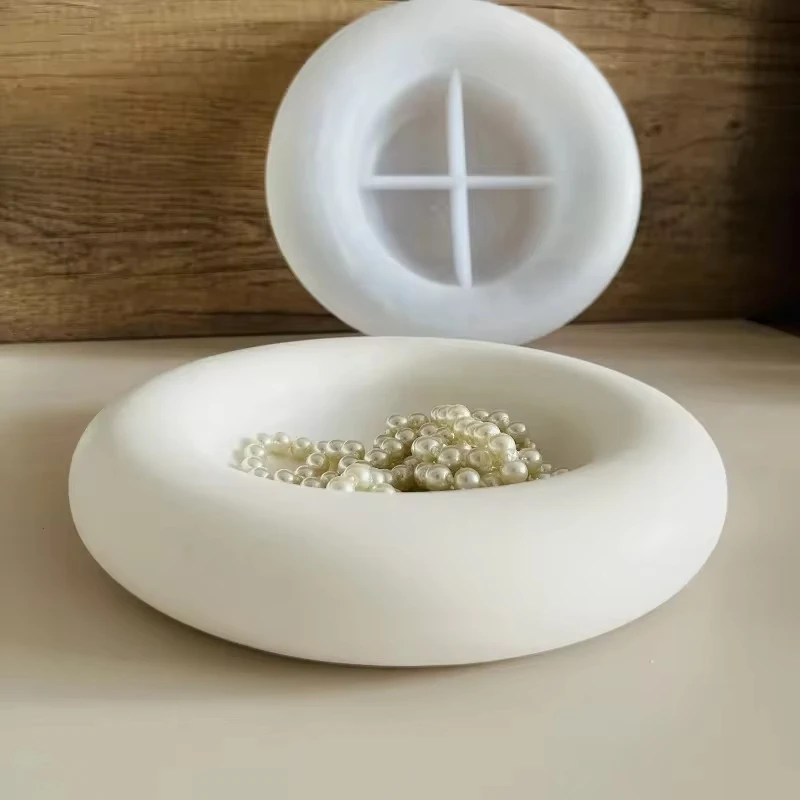 Tray Mold Rectangle - Grote Ronde Lade Cement Siliconen Mal
