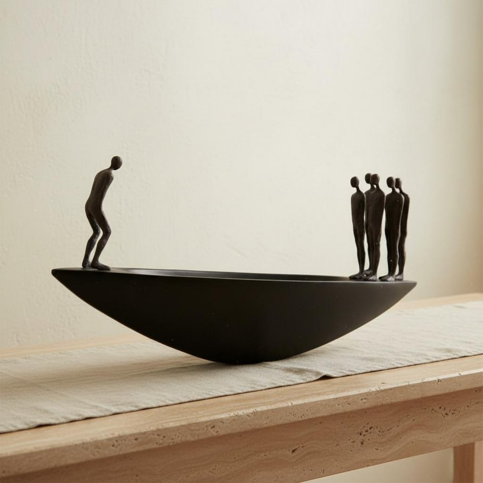 Resin Art And Design - Modern hars zeilboot standbeeld artistiek Wabi-sabi