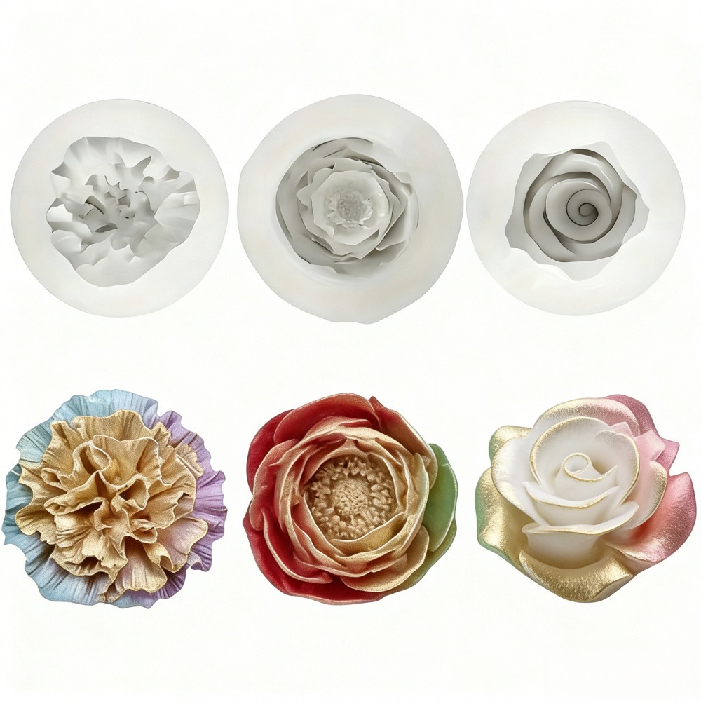 Resin Art Wedding Gift - 3-delige siliconenvormen voor rozen, pioenrozen en