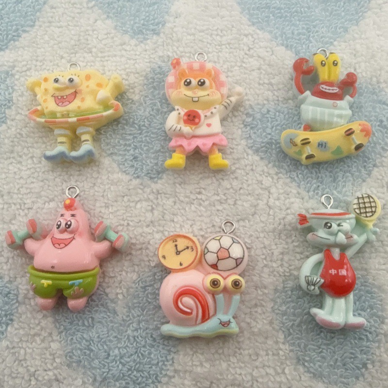 Resin Art Engagement - 10 stuks cartoonhars hangers, DIY sieraden