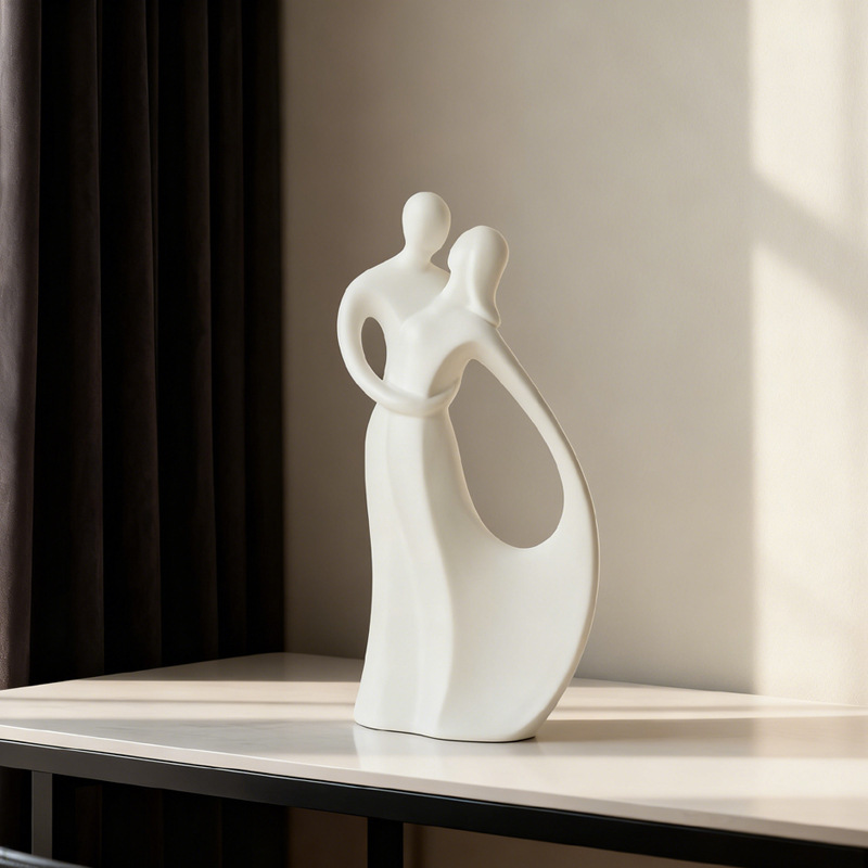 Resin Art Wedding Gift - Noordse keramische sculptuur van een paar