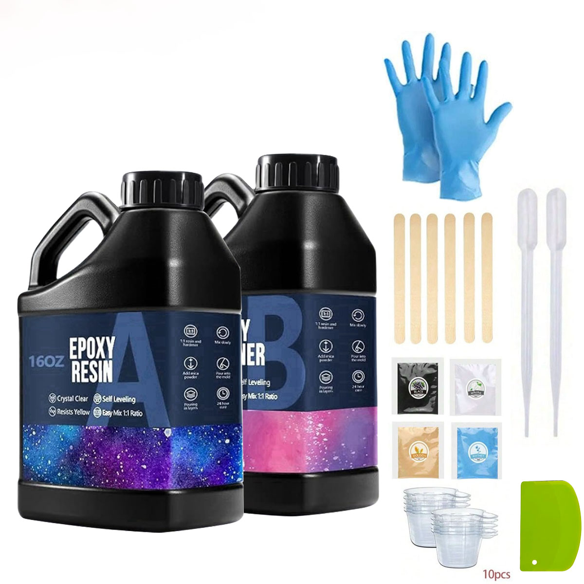 Resin Art Easy - 1000ml Kristalheldere Epoxyhars Kit Geen Vergeling