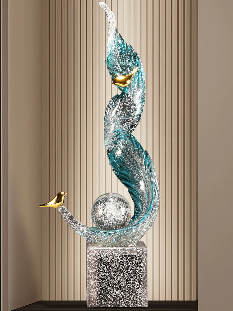 Resin Art Wedding Gift - Woondecoratie Luxe Woonkamer Geluksbrenger Grote 73cm
