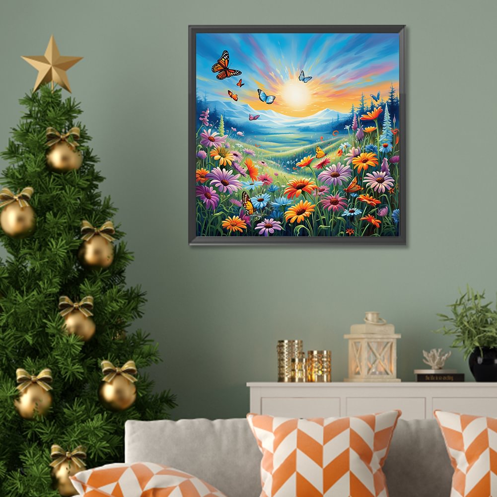 Resin Art Set - Diamond Painting Familie Schattige Herten Bloem