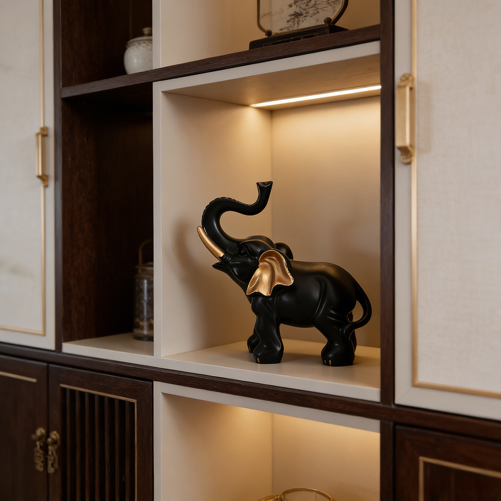 1 stuk zwart-gouden olifantenb - Resin Art And Design recensie en prijs