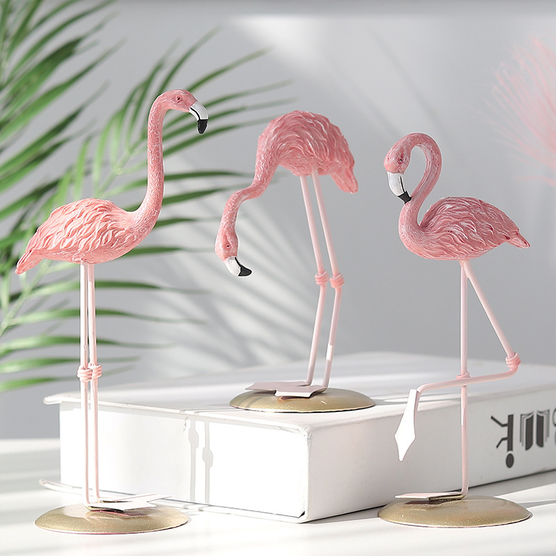 3 stuks roze flamingo beeldjes - Resin Art Wedding Gift recensie en prijs