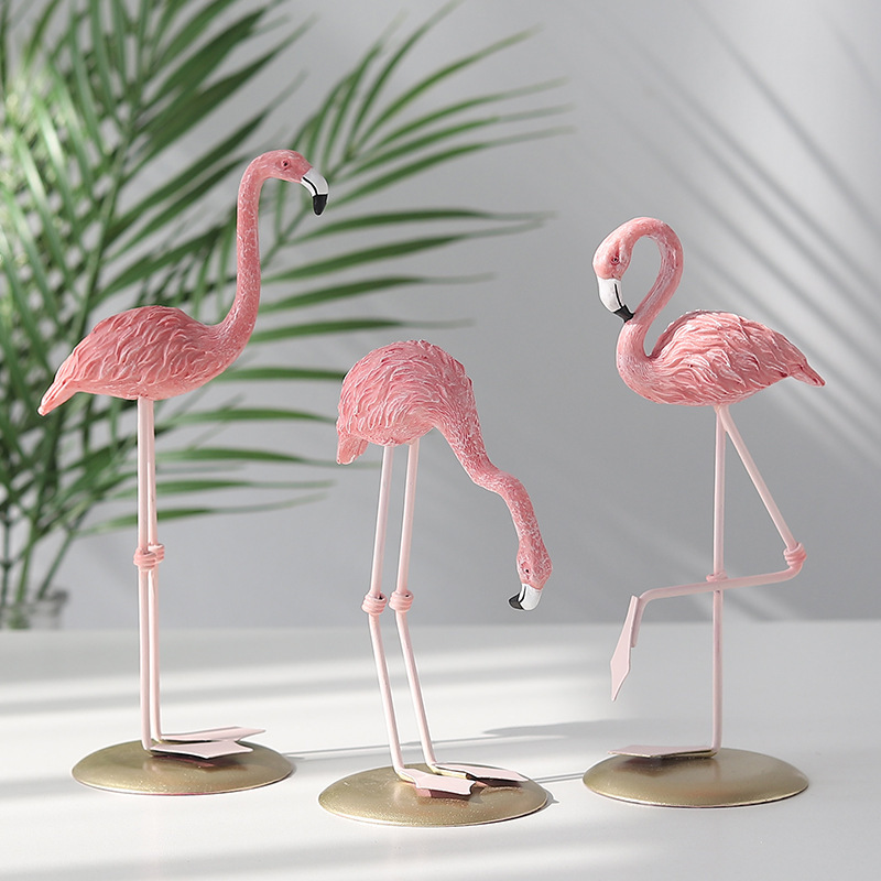 3 stuks roze flamingo beeldjes - Resin Art Wedding Gift recensie en prijs