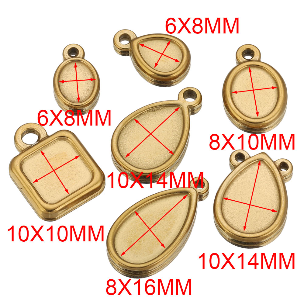 5 stuks roestvrijstalen vierka - Bezels Pendant Resin recensie en prijs