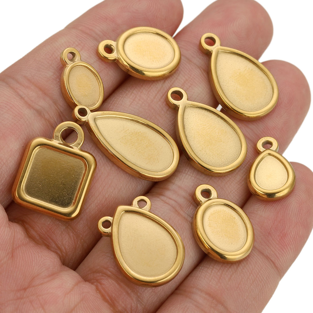 5 stuks roestvrijstalen vierka - Bezels Pendant Resin recensie en prijs