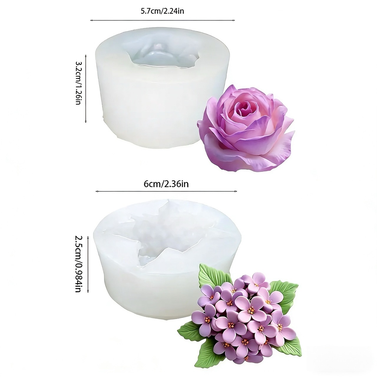 2-delige 3D Rose Lilac Flower  - Resin Art Wedding Gift recensie en prijs