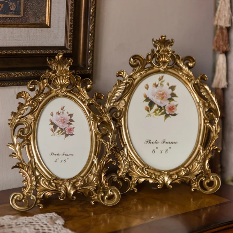 Retro gouden ovale hars fotoli - Resin Art Wedding Gift recensie en prijs